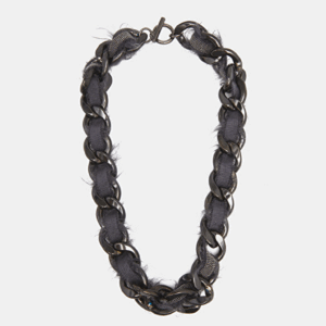 <b>FABIANA FILIPPI</b> Collana con dettaglio in tessuto colore GRIGIO