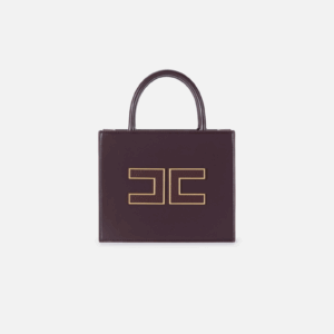 <b>ELISABETTA FRANCHI</b> Tote piccola con logo colore MERLOT